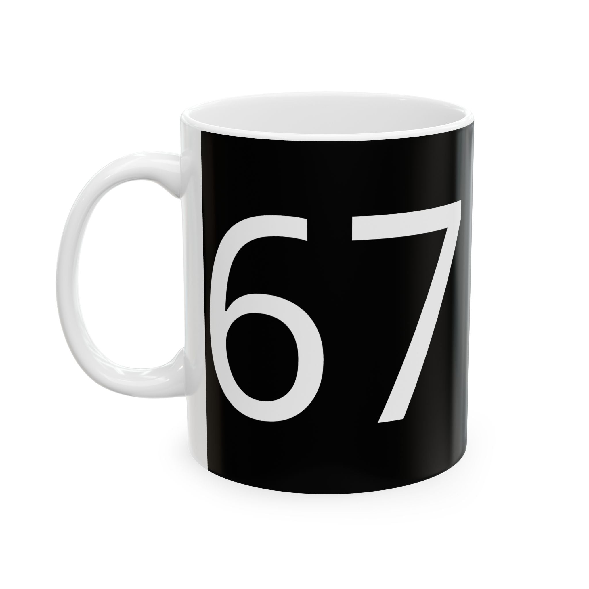67 Ceramic Mug (White text)