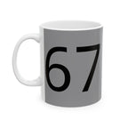 67 Ceramic Mug (Black text)