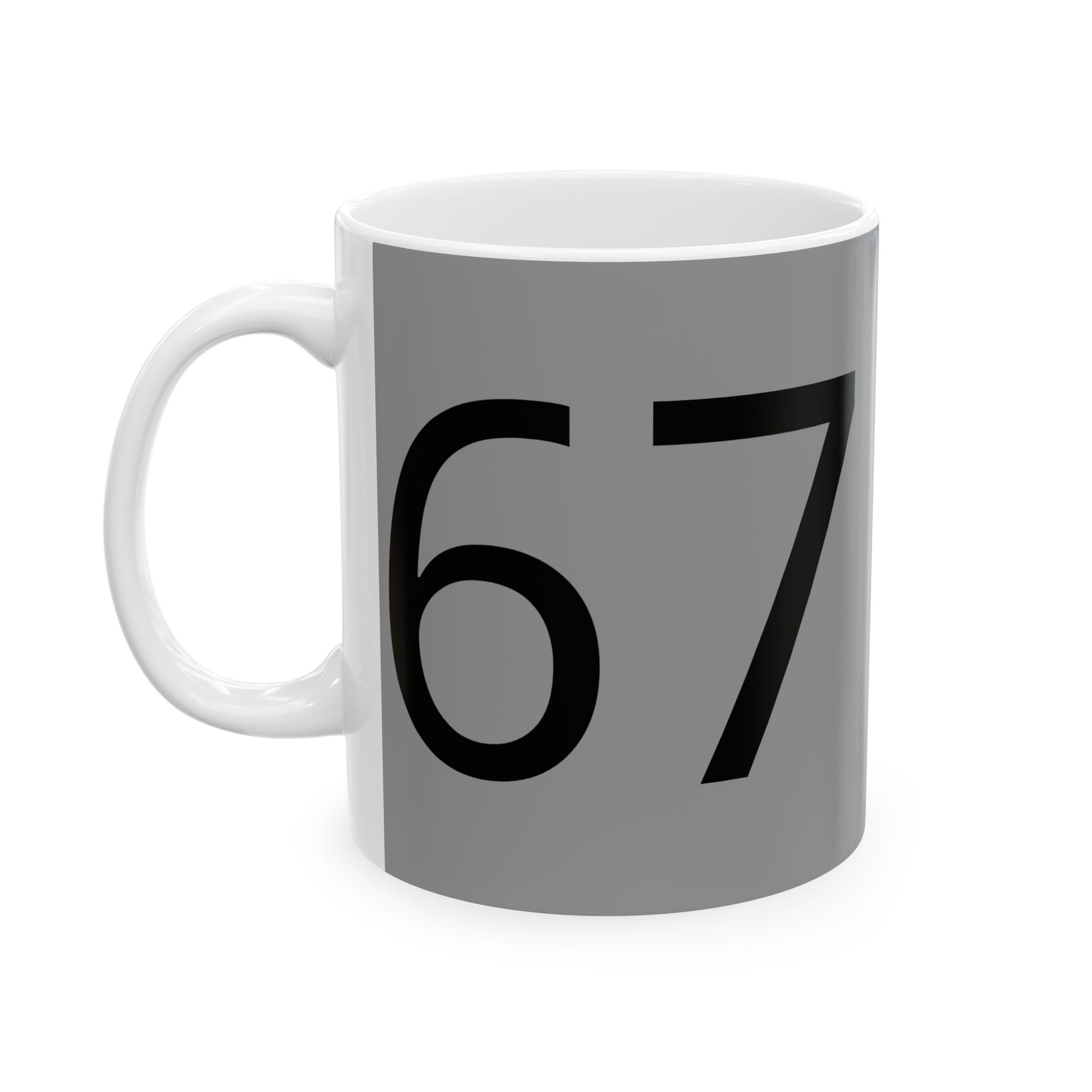 67 Ceramic Mug (Black text)
