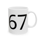 67 Ceramic Mug (Black text)