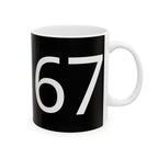 67 Ceramic Mug (White text)